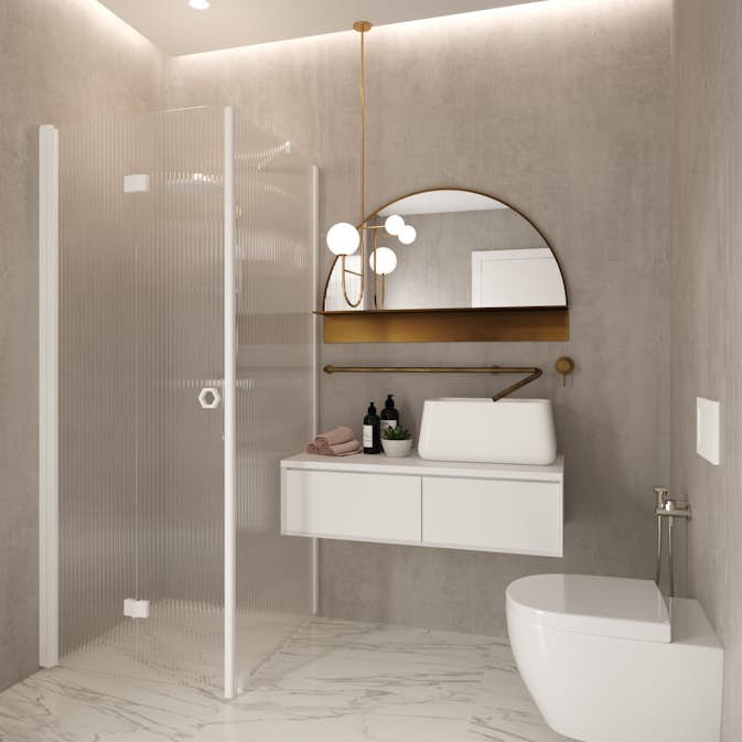 Duschhörn Hietakari Forma 369 Fast Vägg och Vikbar Dörr