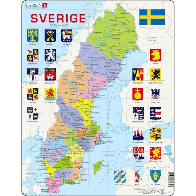 Pussel Larsen Sveriges län 70 bitar