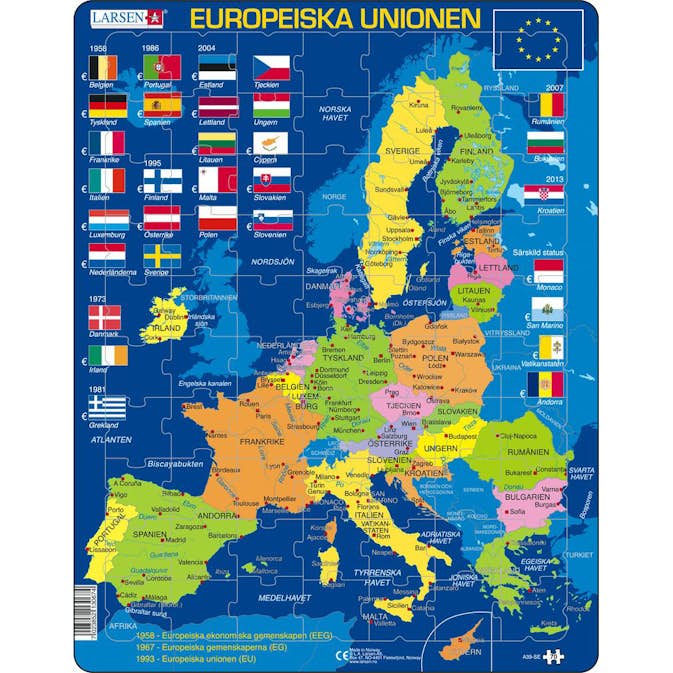 Pussel Larsen Europeiska Unionen (EU) 70 bitar