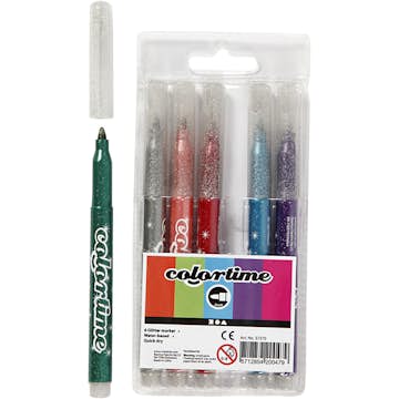 Glittertusch Creativ Company Colortime Mixade Färger Spets 4,2 mm 1 Förp