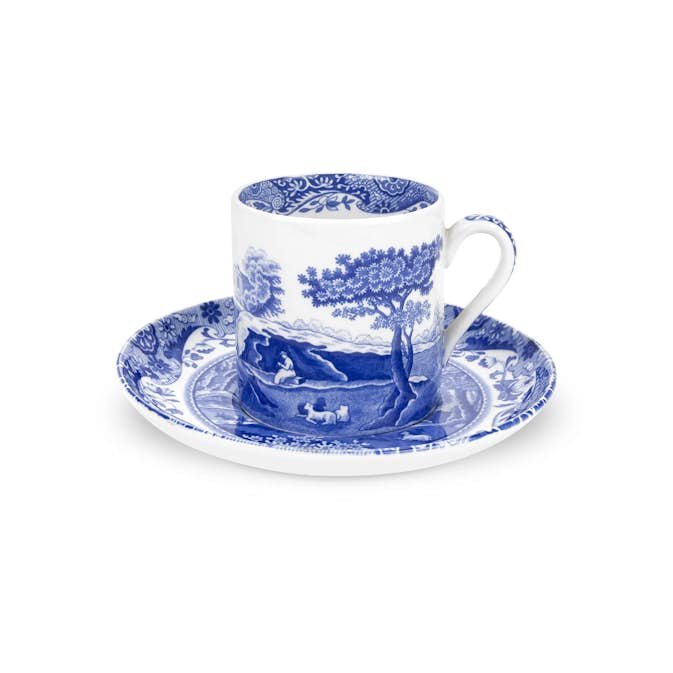 Espressokopp Spode Blue Italian med Fat