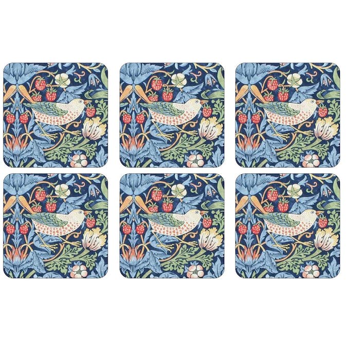 Glasunderlägg Pimpernel Strawberry Thief 6-pack