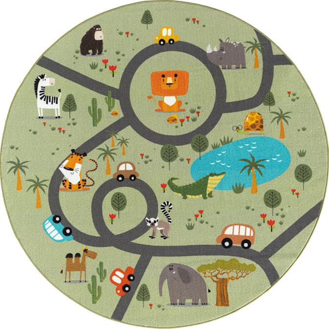 Barnmatta KM Carpets Play Animals Rund