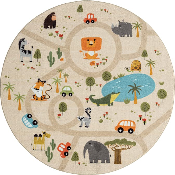 Barnmatta KM Carpets Play Animals Rund