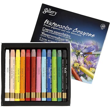 Akvarellkritor Creativ Company Gallery Mixade Färger L9,3 cm 12 st/1 Förp