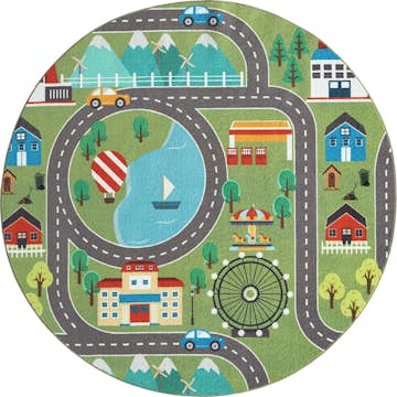 Barnmatta KM Carpets Play Road Rund