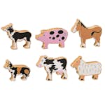 Leksaksdjur ABA Skol Bondgårdsdjur Trä Stora 6 st