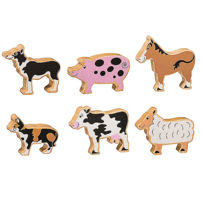 Leksaksdjur ABA Skol Bondgårdsdjur Trä Stora 6 st