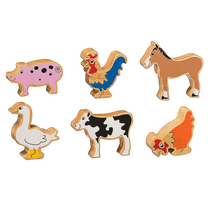 Leksaksdjur ABA Skol Bondgårdsdjur Trä Små 6 st