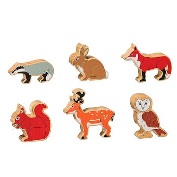 Leksaksdjur ABA Skol Skogsdjur Trä 6 st