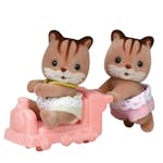 Sylvanian Familjen ABA Skol Tvillingar Ekorre