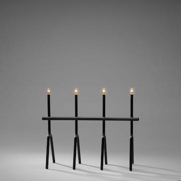 Adventsljusstake Gnosjö Konstsmide Metall Svart 4 LED