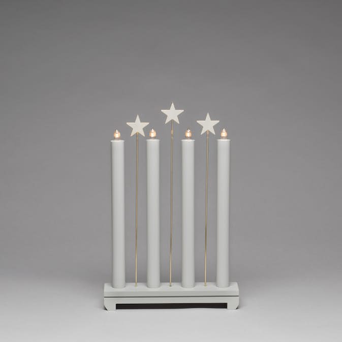 Adventsljusstake Gnosjö Konstsmide 4L med stjärnor