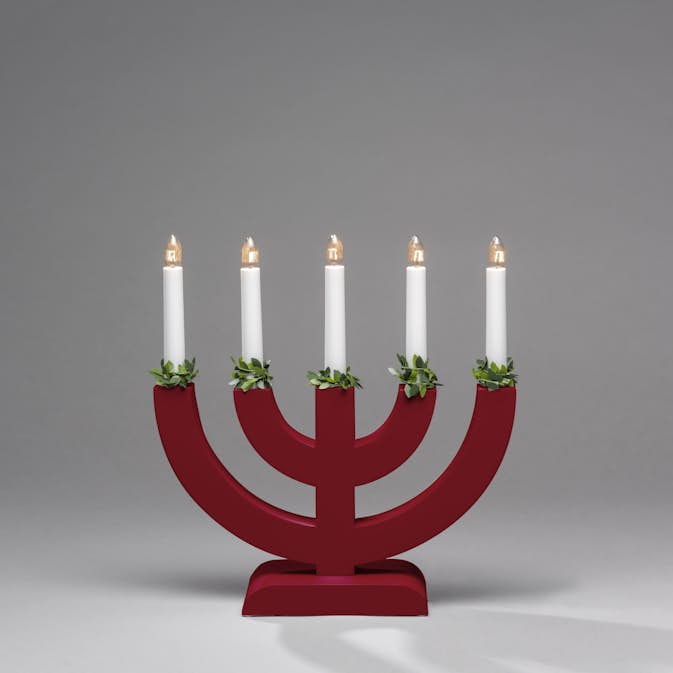 Adventsljusstake Gnosjö Konstsmide 5L Båge med Grönt