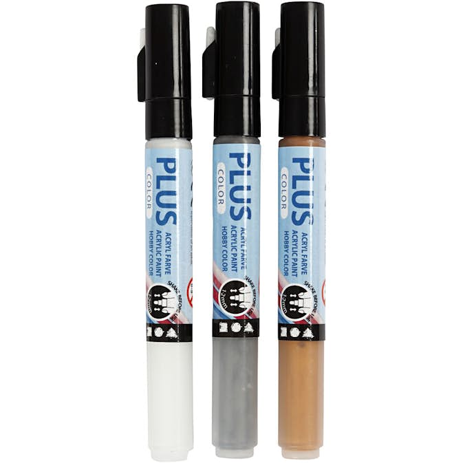Tusch Creativ Company Plus Color Mixade Färger 14,5 cm Spets 1-2 mm 3 st/förpackning