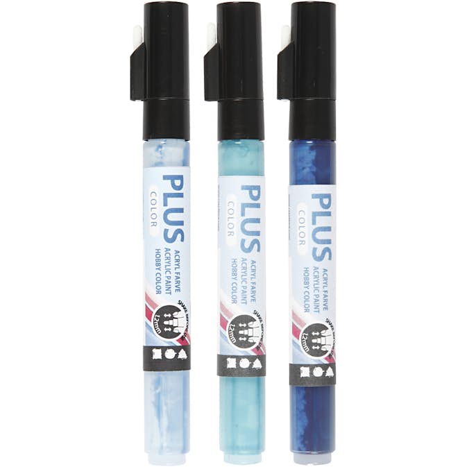 Tusch Creativ Company Plus Color 14,5 cm Mixade Färger Spets 1-2 mm 3 St/1 Förp