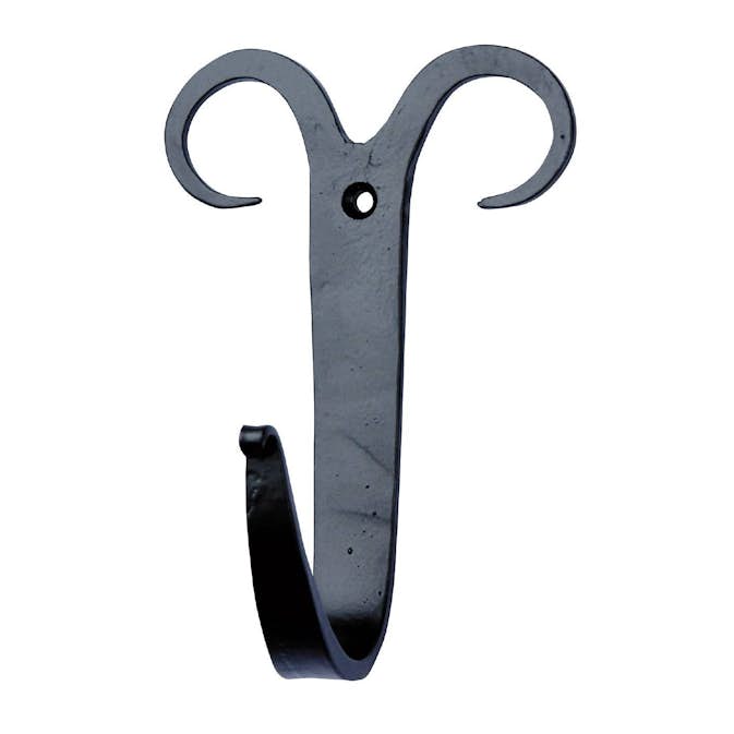 Klädkrok Millers 1-Krok Smide Svart 125 mm