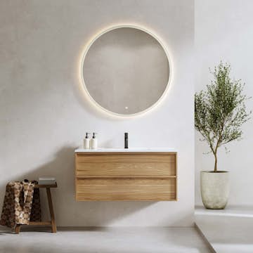 Tvättställsskåp Bathlife Charm med Tvättställ och Spegel Skina