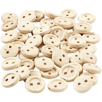 Träknappar Creativ Company Dia. 8 mm 2 Hål 50 St/1 Förp