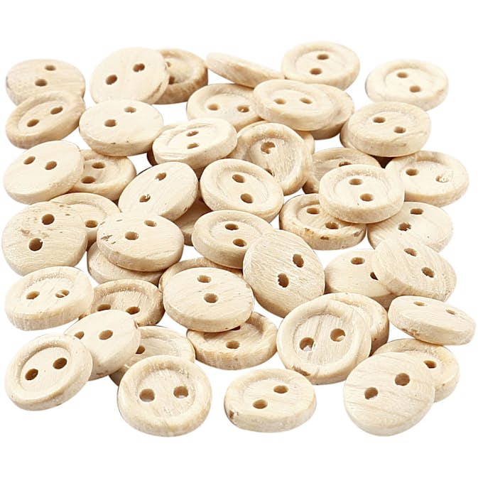 Träknappar Creativ Company Dia. 8 mm 2 Hål 50 St/1 Förp