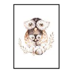 Poster Gallerix Watercolor Owl Family