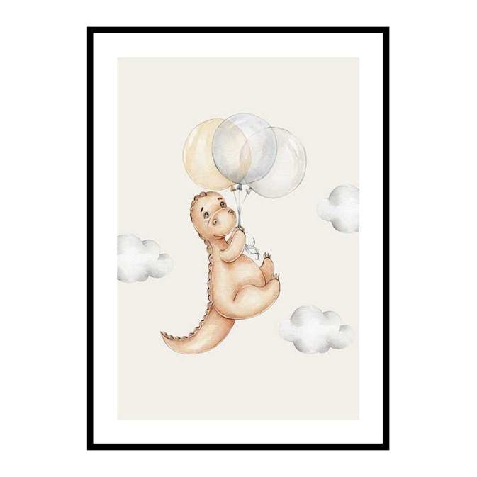 Poster Gallerix Dino With Balloons