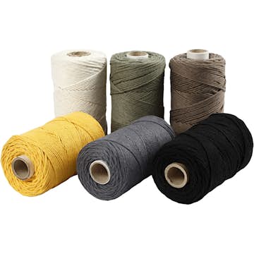 Makramégarn Creativ Company Mixade Färger D2 mm 6x330 g/1 Set