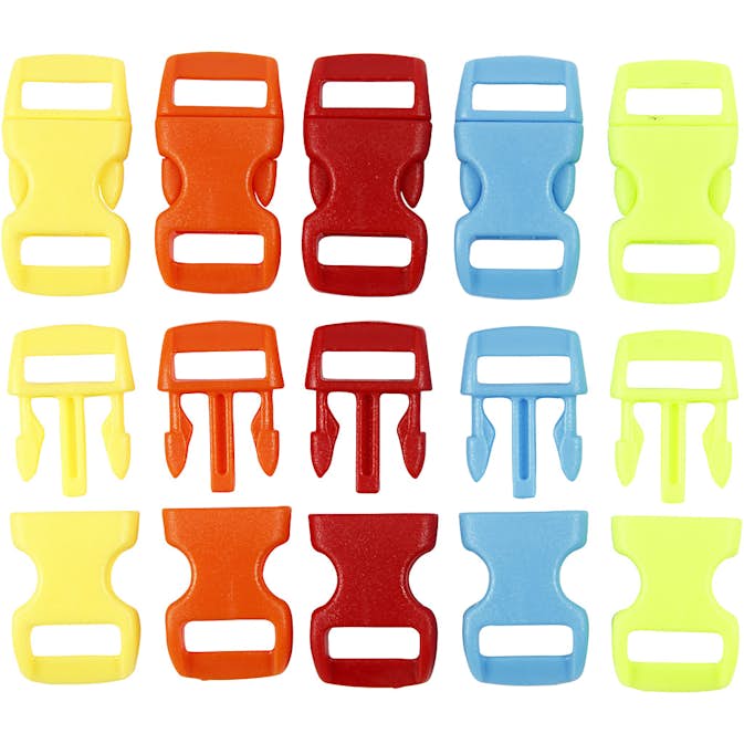 Klicklås Creativ Company 29x15 mm HålStl 3x11 Mixade Färger 100 st/1 Förp
