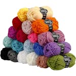 Akrylgarn Creativ Company Fantasia Mixade Färger 35 m Stl Maxi 20st 50 g/1 Förp