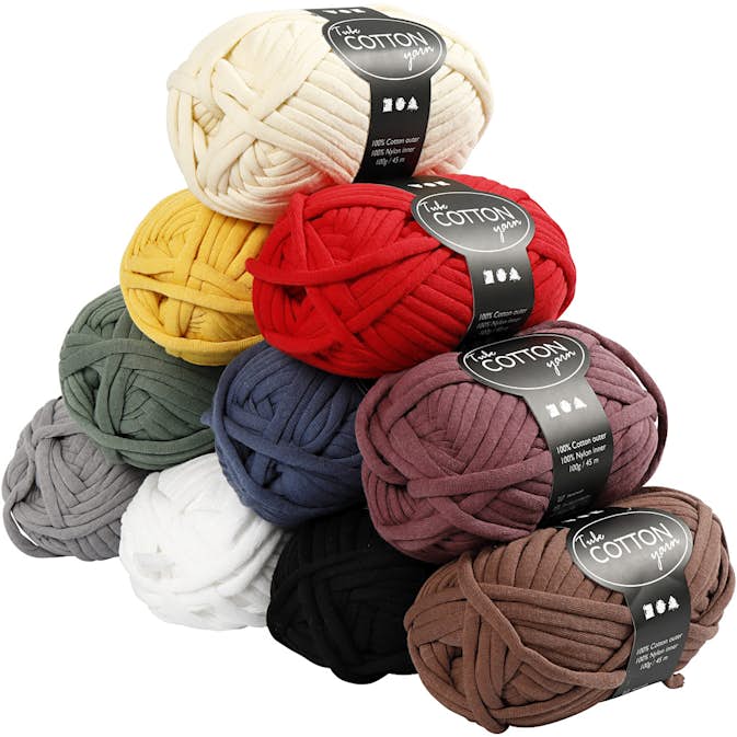 Tubgarn Creativ Company Mixade Färger 45 m 10X100 g/1 Förp