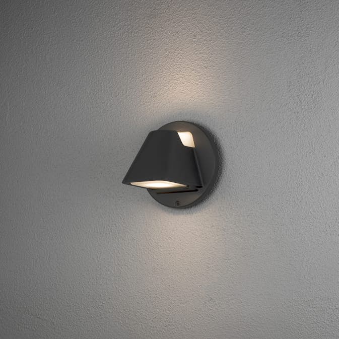 Vägglykta Gnosjö Konstsmide Hild 2xGU10: Modern Utomhusbelysning Vägg, Svart Aluminium