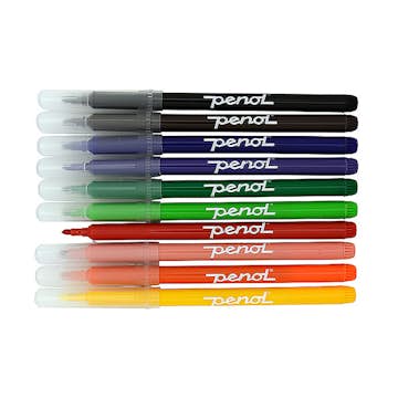 Tuschpennor ABA Skol Penol Fin 10 Färger