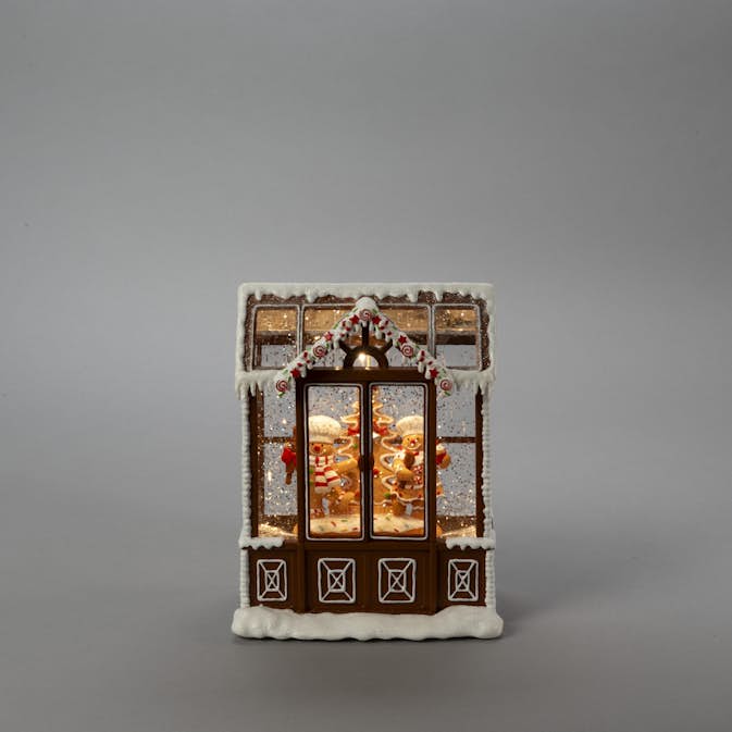 Snöglob Gnosjö Konstsmide Vattenfylld lykta Pepparkakshus LED