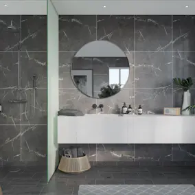 Våtrumsskiva Fibo Black Marble 2272-M6060S