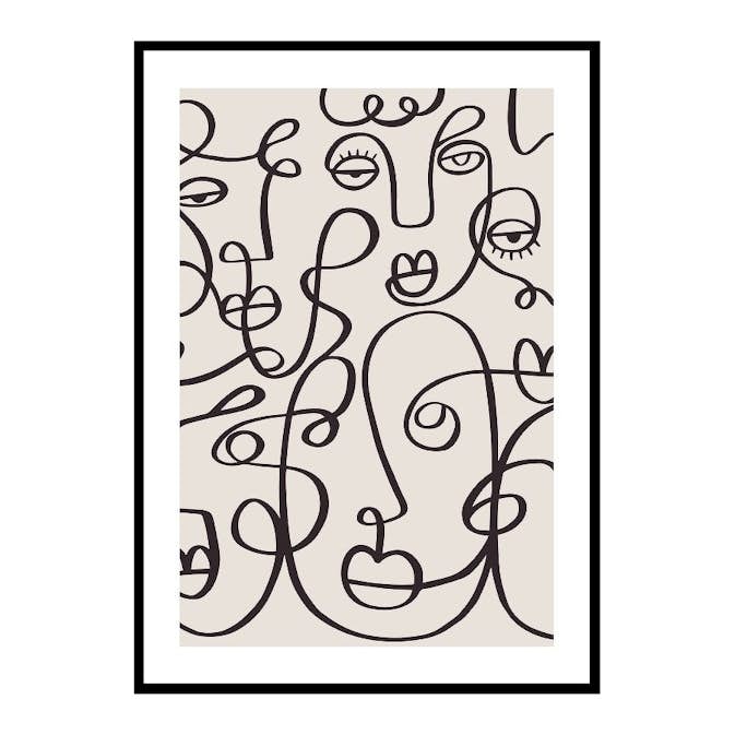 Poster Gallerix Line Art Faces