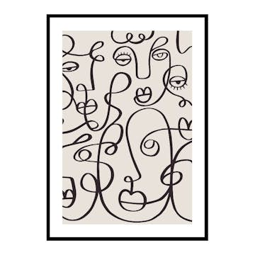 Poster Gallerix Line Art Faces