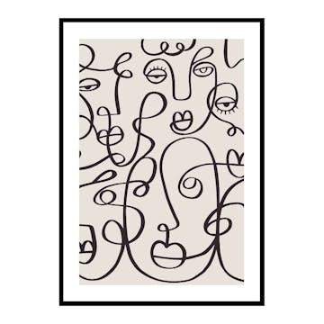 Poster Gallerix Line Art Faces