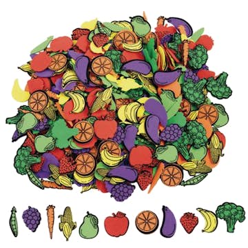 Dekorgummi ABA Skol Frukt Frukt Grönsaker 500 st