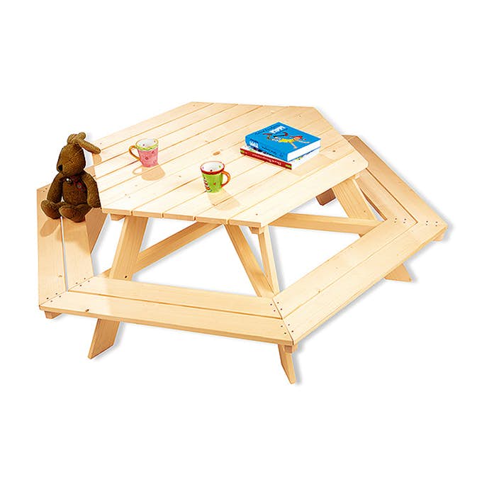 Bänkbord ABA Skol Nicki Natur För 6 Barn