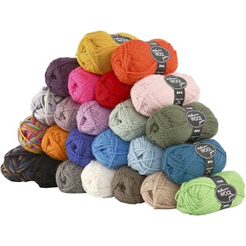 Ullgarn Creativ Company Melbourne Mixade Färger 92 m 24x50 g/1 Förp