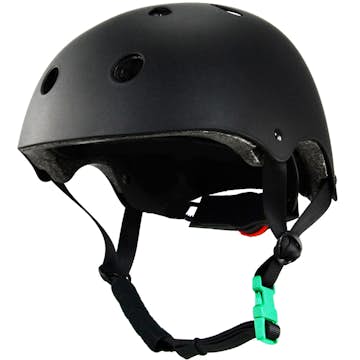 Skatehjälm SportMe S 46-53 cm Svart med Grönt Spänne