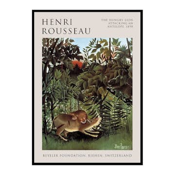 Poster Gallerix The Hungry Lion By Henri Rousseau