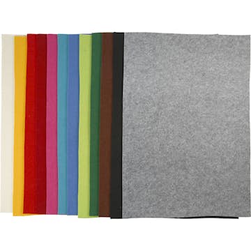 Hobbyfilt Creativ Company Mixade Färger 42x60 cm 12 Mix Ark/1 Förp