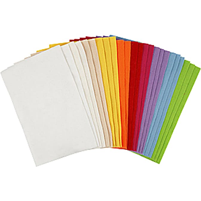Hobbyfilt Creativ Company Mixade Färger 20x30 cm 24 Mix Ark/1 Förp 45295