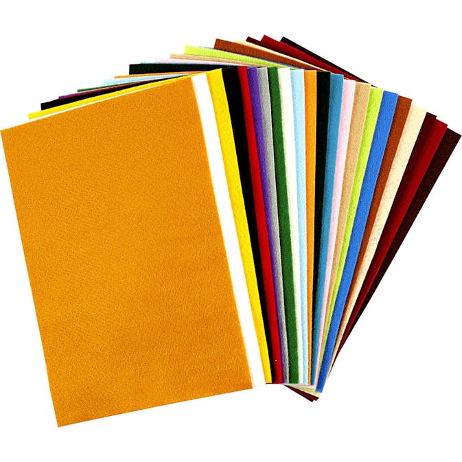 Hobbyfilt Creativ Company Mixade Färger 20x30 cm 24 Mix Ark/1 Förp 45297
