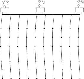 Ljusgardin Star Trading Dew Drop med 100 LED-ljuskällor, Silverfärgad