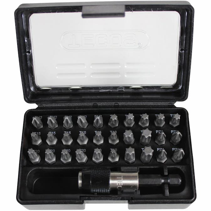 Bitsset Tecos 31 Delar svart i box