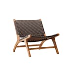 Loungestol Vind Rike Fåtölj i Brun Konstläder & Teak