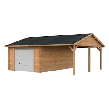 Garage Palmako Roger med Carport 36,5 m2 och Takskjutport