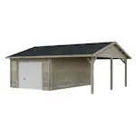 Garage Palmako Roger med Carport 36,5 m2 och Takskjutport